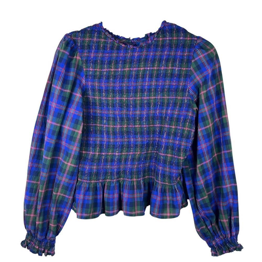 Old Navy Women’s top medium plaid casual office preppy academia